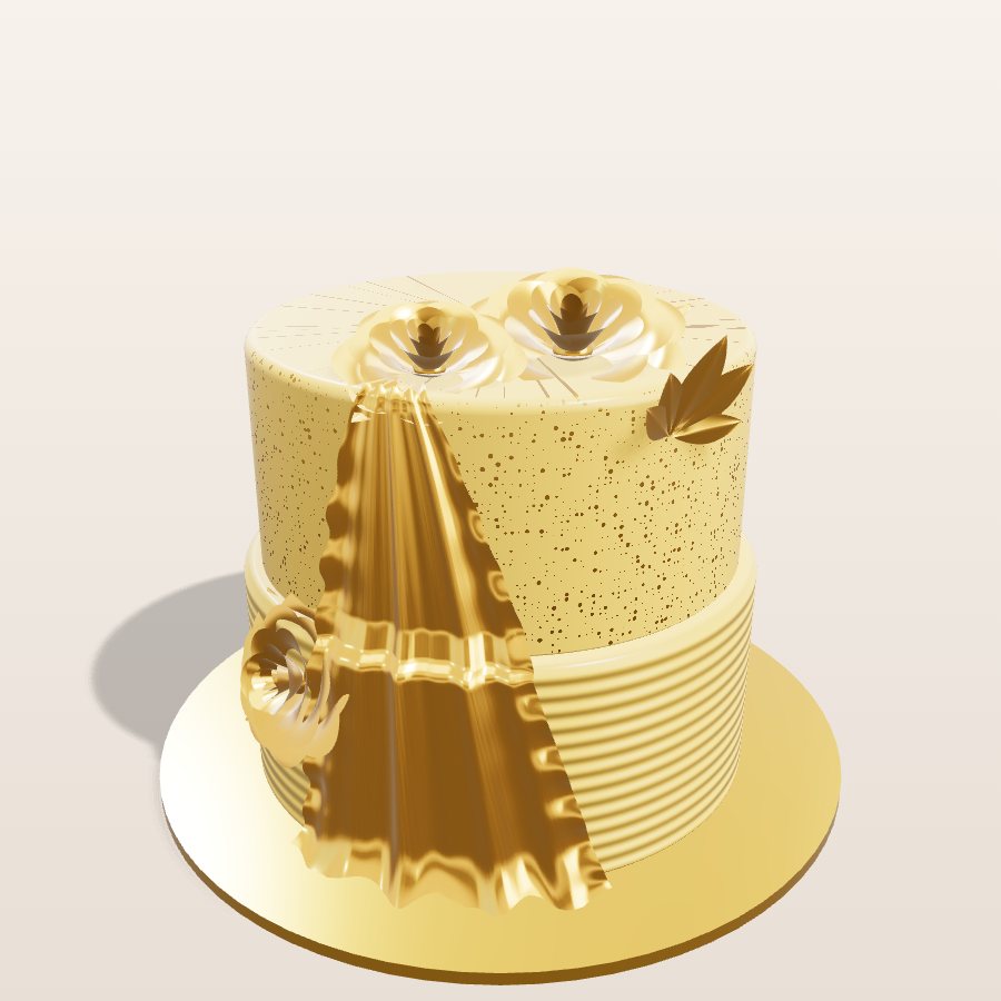 Belle gold drape — 3D cake model