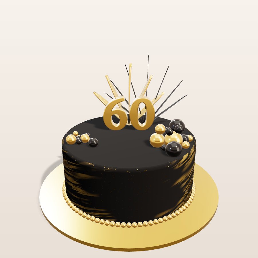 Black & gold 60 — 3D cake model