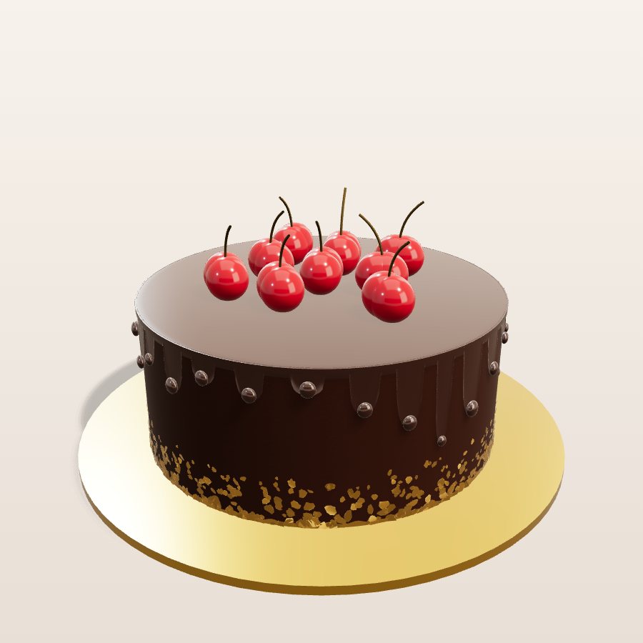 Black forest cherries — 3D cake model