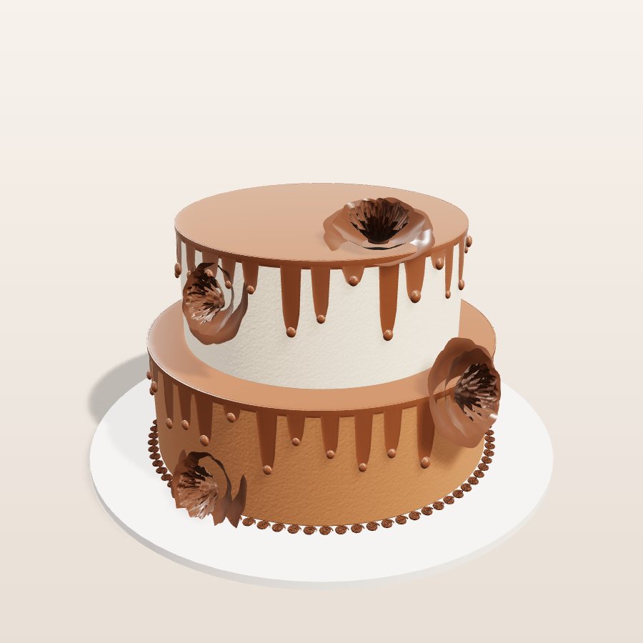 Chocolate flowers — 3D cake model