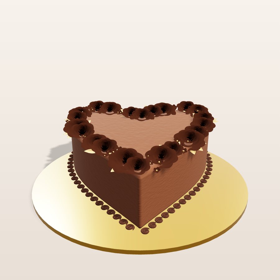 Chocolate roses — 3D cake model