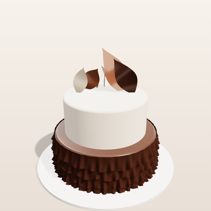 Chocolate ruffles — 3D cake model