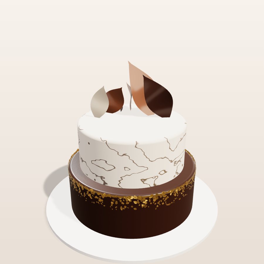 Chocolate sails & marble — 3D cake model