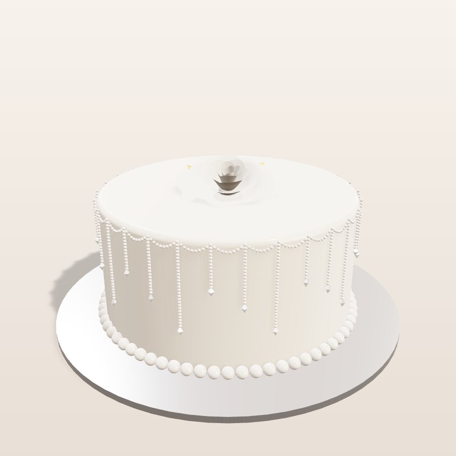 Pearl & crystal cascade — 3D cake model
