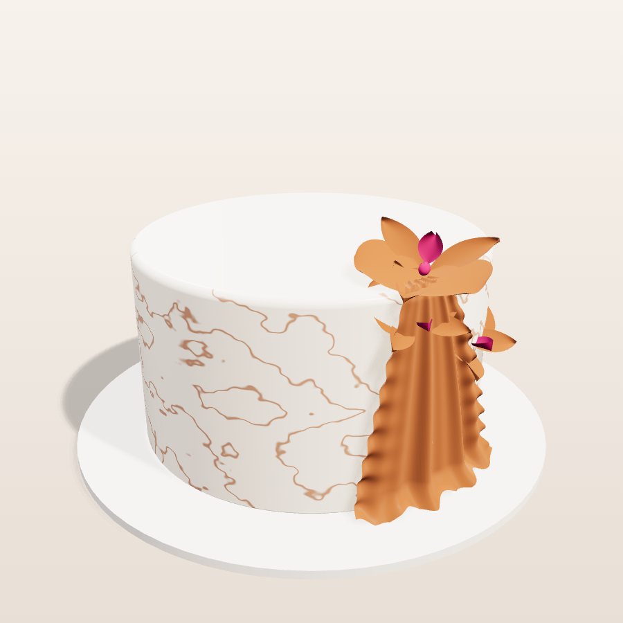 Copper marble swag — 3D cake model