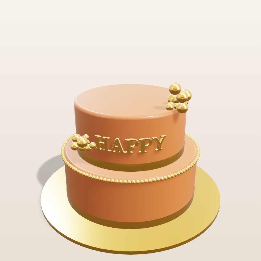 Copper & gold topper — 3D cake model