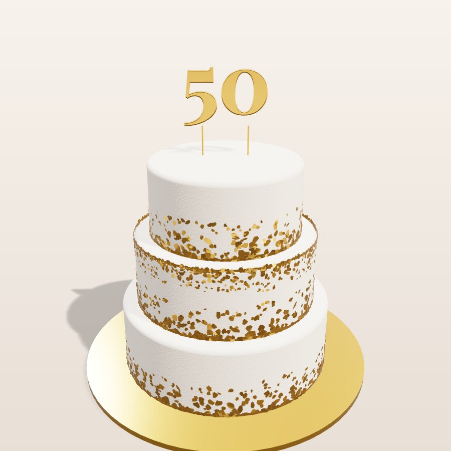 Gold leaf 50 — 3D cake model
