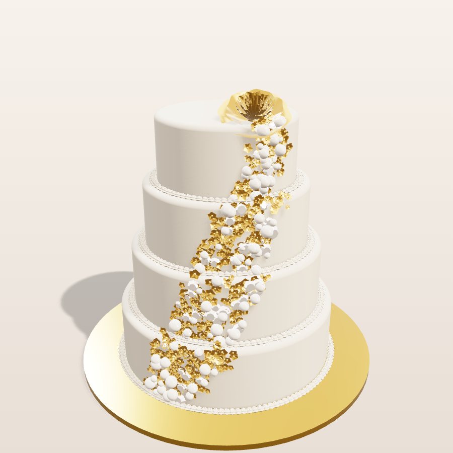 Gold jewel cascade — 3D cake model