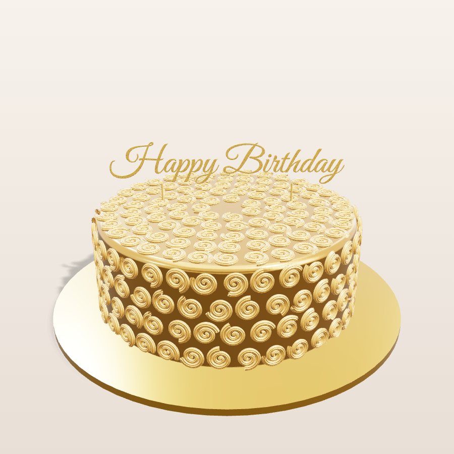 Gold rosette cake — 3D cake model