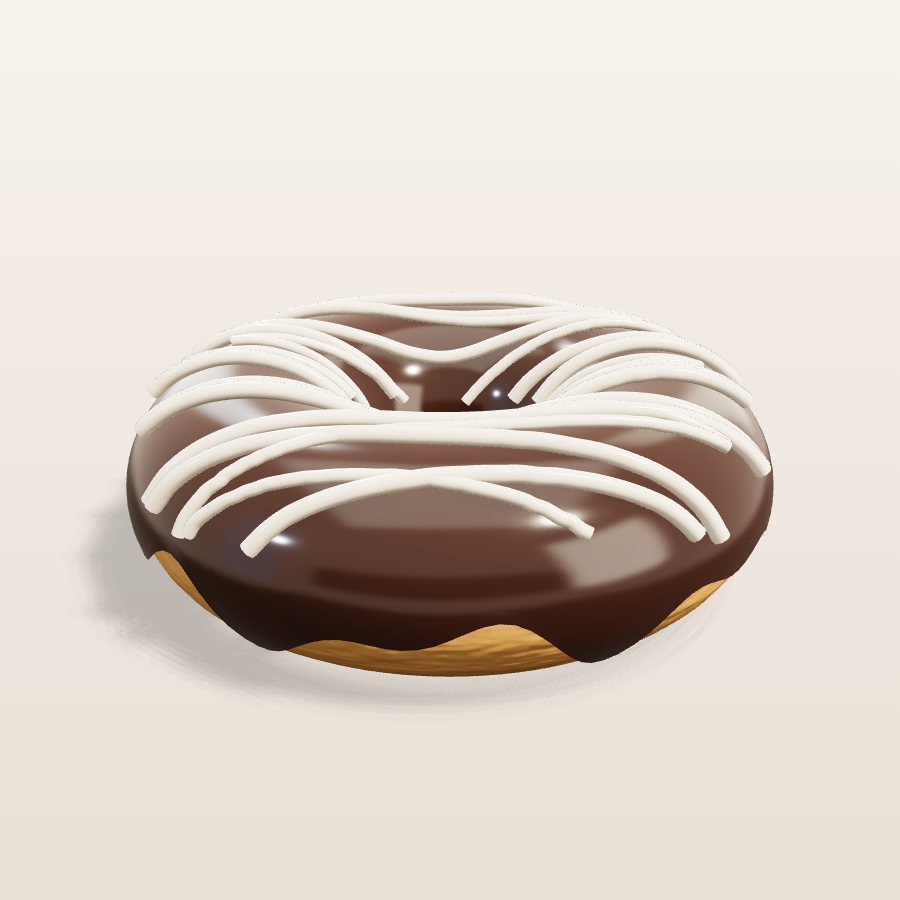 Chocolate donut — 3D cake model