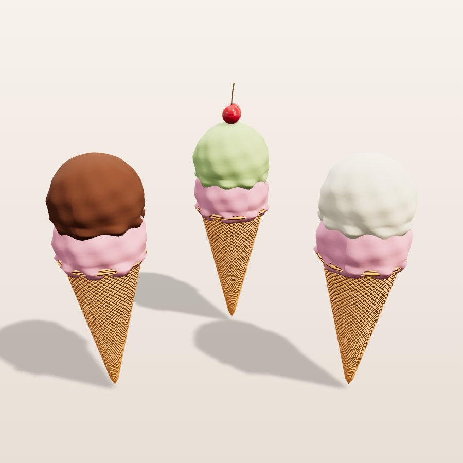 Ice cream cones — 3D cake model