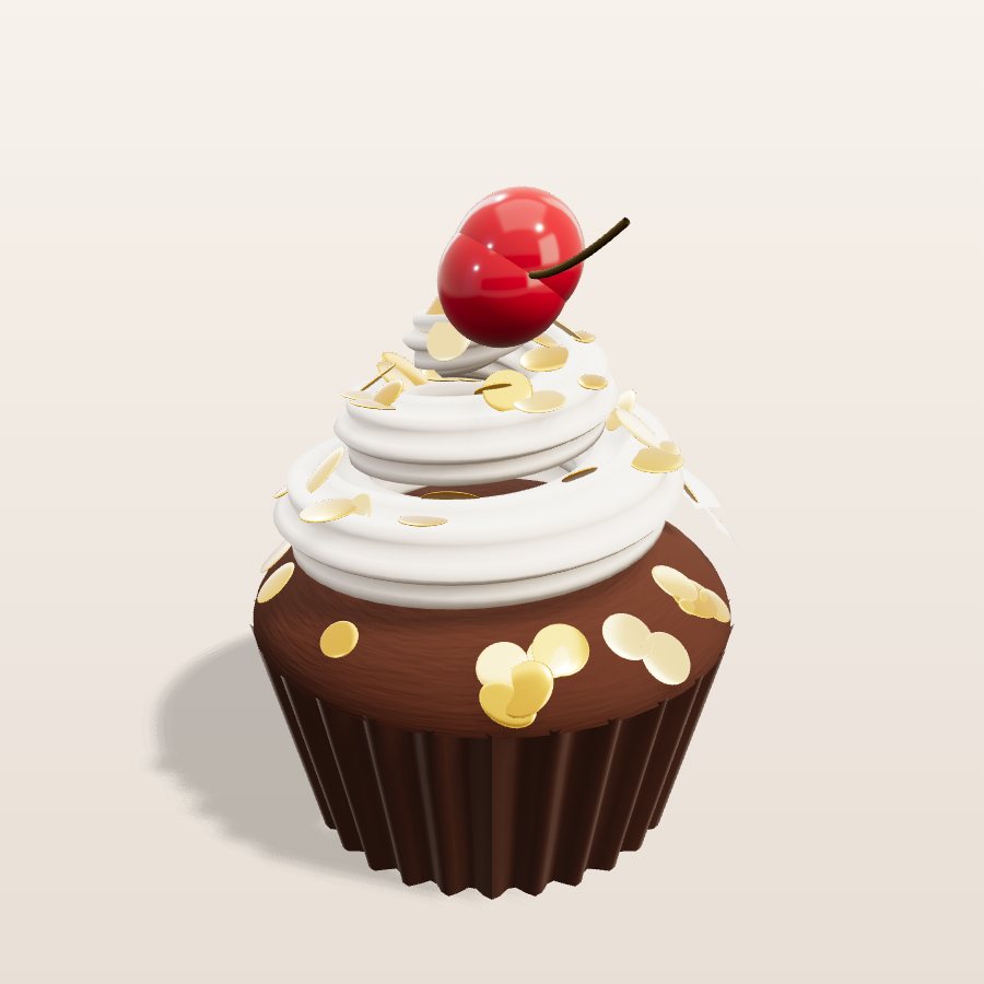 Cherry cupcake — 3D cake model