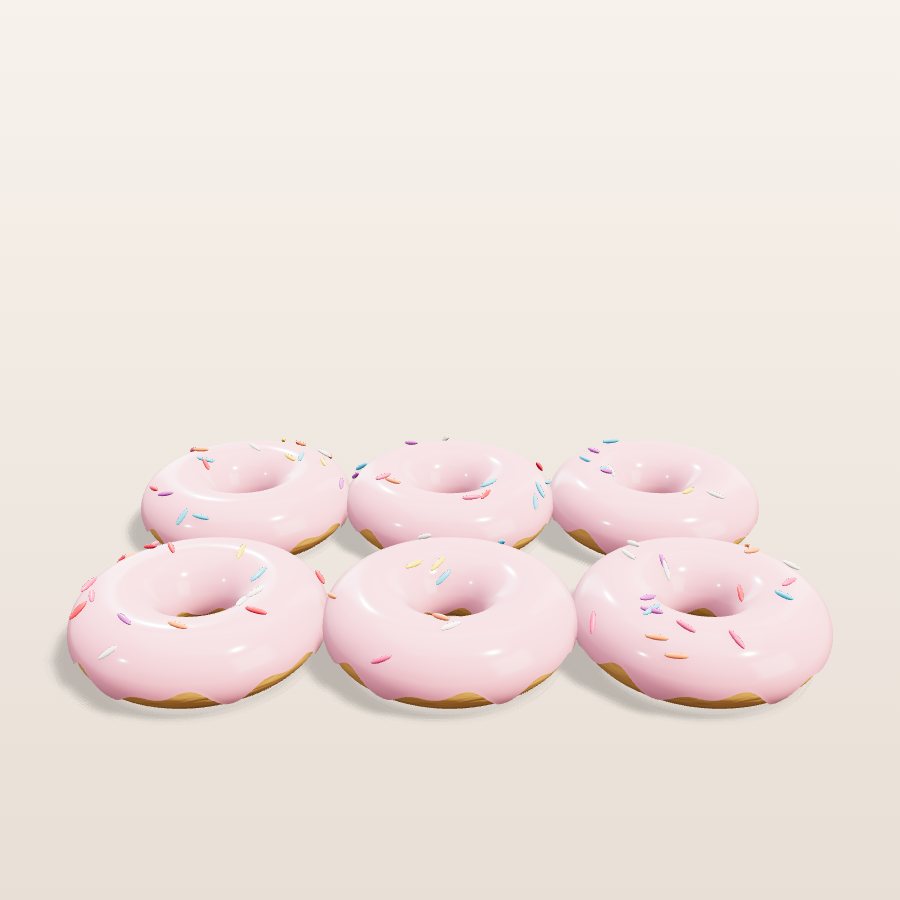 Pink donuts — 3D cake model