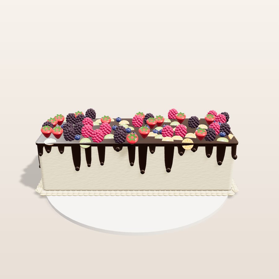 Long fruit cake — 3D cake model