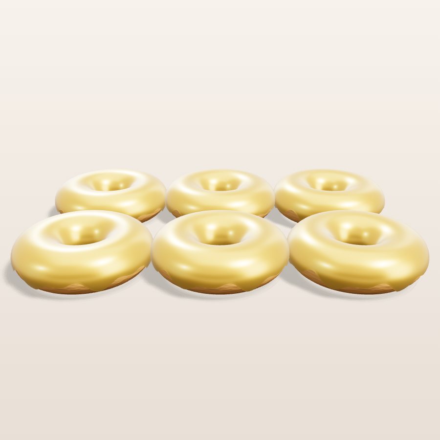 Gold glitter donuts — 3D cake model