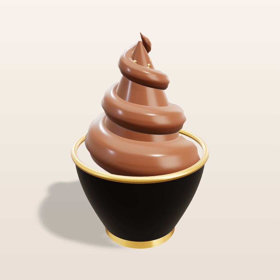 Luxury chocolate soft serve — 3D cake model