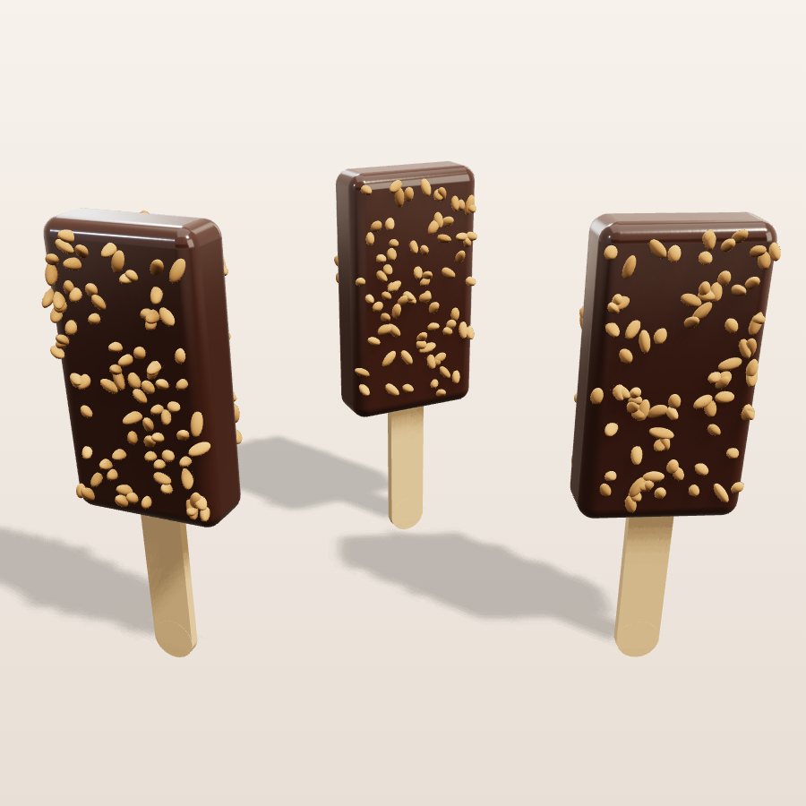 Chocolate ice cream bars — 3D cake model