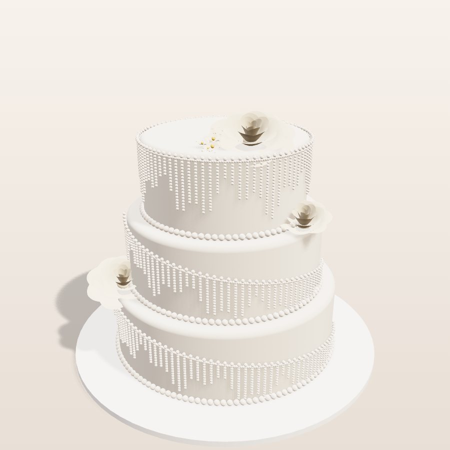Pearl curtain wedding — 3D cake model
