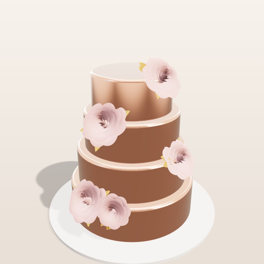 Rose gold chrome — 3D cake model