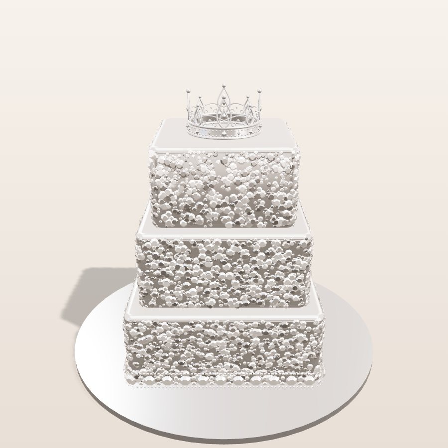 Silver bling — 3D cake model