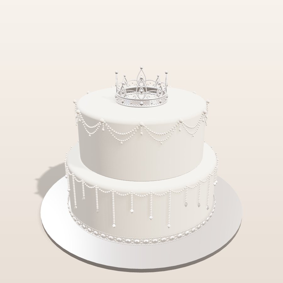 Silver tiara — 3D cake model