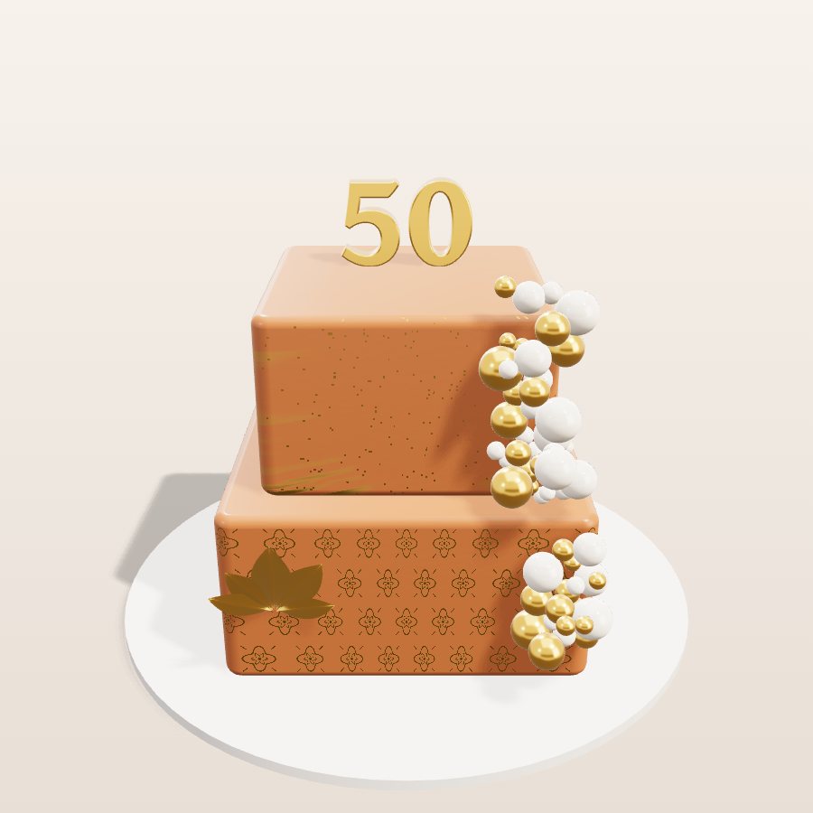 Square copper spheres — 3D cake model