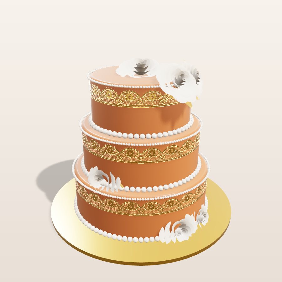 Copper & gold lace — 3D cake model