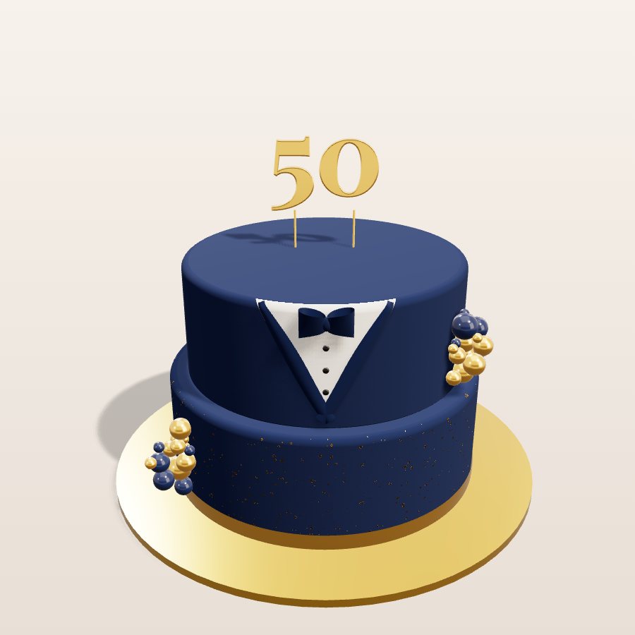 Navy tuxedo 50 — 3D cake model